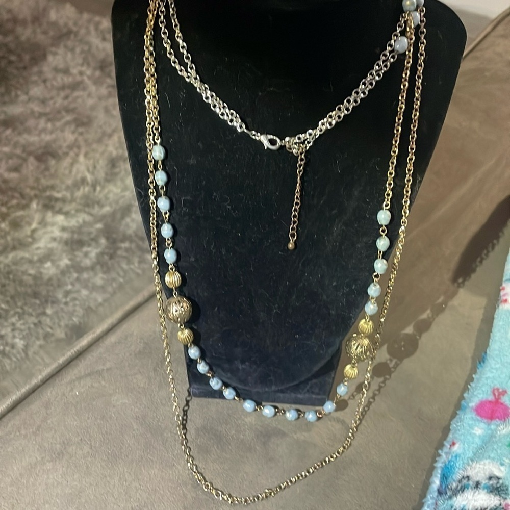 Vintage filigree and plastic beaded necklace